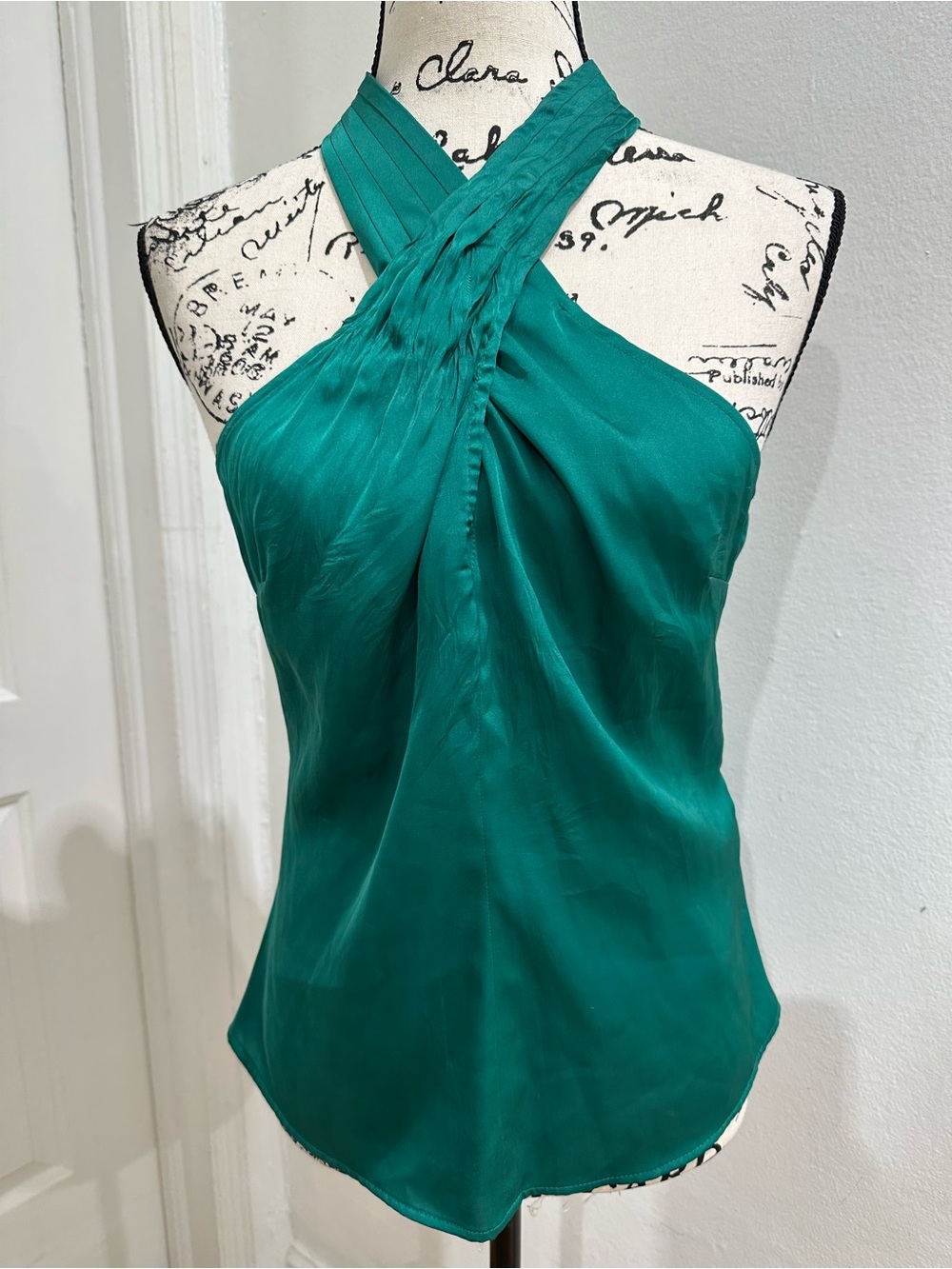 Guess Emerald Green Halter Twist Front Camisole